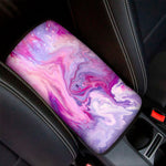Purple Liquid Marble Print Car Center Console Cover