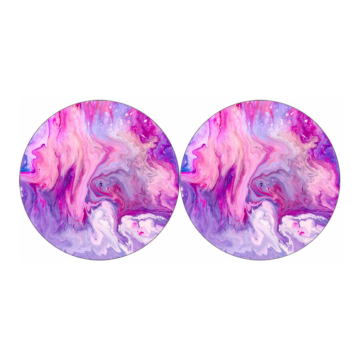 Purple Liquid Marble Print Car Coasters