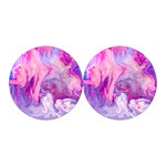 Purple Liquid Marble Print Car Coasters