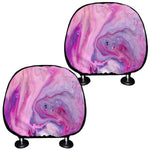 Purple Liquid Marble Print Car Headrest Covers