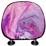 Purple Liquid Marble Print Car Headrest Covers