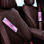 Purple Liquid Marble Print Car Seat Belt Covers