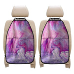 Purple Liquid Marble Print Car Seat Organizers