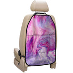 Purple Liquid Marble Print Car Seat Organizers