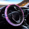 Purple Liquid Marble Print Car Steering Wheel Cover
