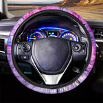 Purple Liquid Marble Print Car Steering Wheel Cover