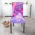 Purple Liquid Marble Print Dining Chair Slipcover