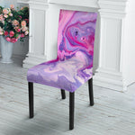 Purple Liquid Marble Print Dining Chair Slipcover