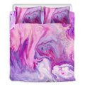 Purple Liquid Marble Print Duvet Cover Bedding Set