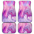 Purple Liquid Marble Print Front and Back Car Floor Mats