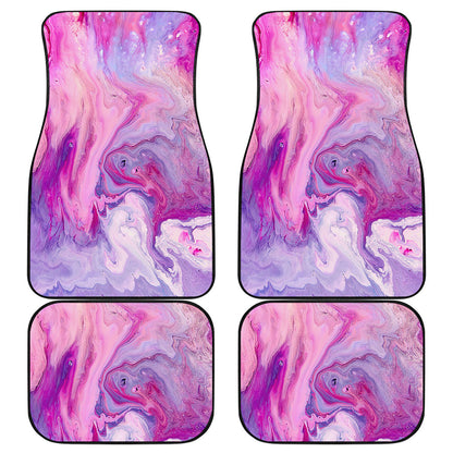 Purple Liquid Marble Print Front and Back Car Floor Mats