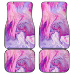 Purple Liquid Marble Print Front and Back Car Floor Mats