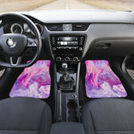 Purple Liquid Marble Print Front and Back Car Floor Mats