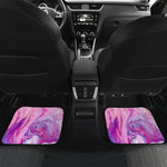 Purple Liquid Marble Print Front and Back Car Floor Mats