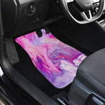 Purple Liquid Marble Print Front and Back Car Floor Mats
