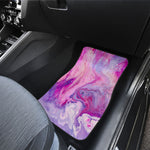 Purple Liquid Marble Print Front and Back Car Floor Mats