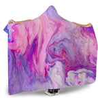 Purple Liquid Marble Print Hooded Blanket