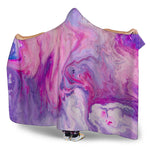 Purple Liquid Marble Print Hooded Blanket