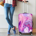 Purple Liquid Marble Print Luggage Cover
