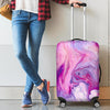 Purple Liquid Marble Print Luggage Cover GearFrost