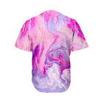 Purple Liquid Marble Print Men's Baseball Jersey