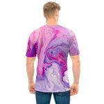 Purple Liquid Marble Print Men's T-Shirt