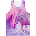 Purple Liquid Marble Print Men's Tank Top