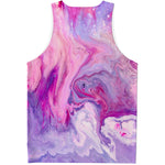 Purple Liquid Marble Print Men's Tank Top