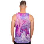 Purple Liquid Marble Print Men's Tank Top