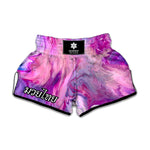 Purple Liquid Marble Print Muay Thai Boxing Shorts
