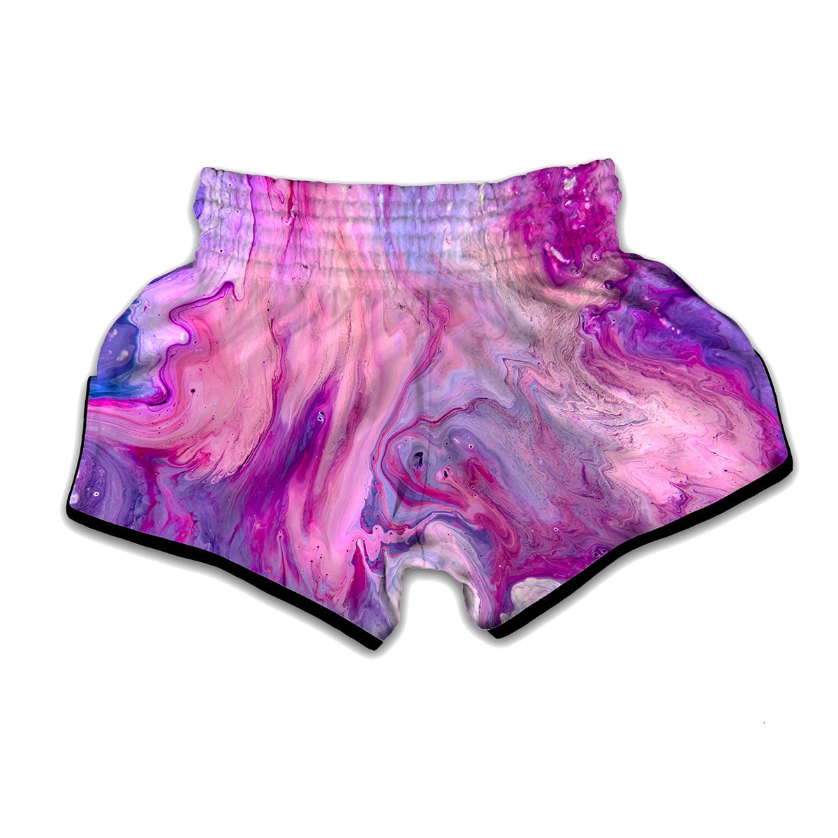Purple Liquid Marble Print Muay Thai Boxing Shorts