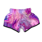 Purple Liquid Marble Print Muay Thai Boxing Shorts