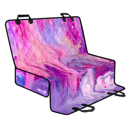 Purple Liquid Marble Print Pet Car Back Seat Cover