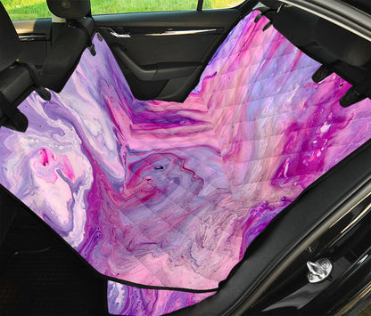 Purple Liquid Marble Print Pet Car Back Seat Cover
