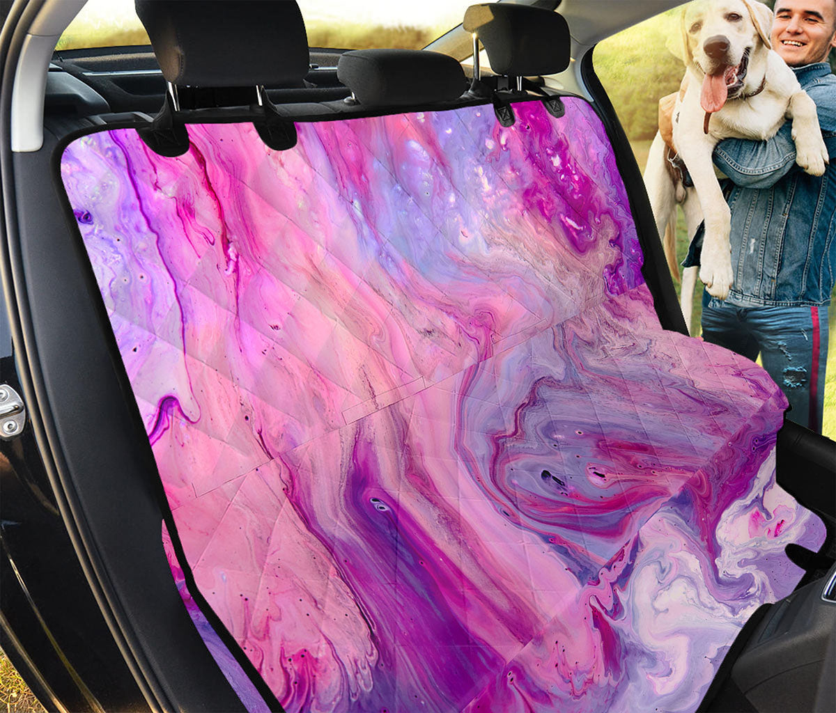 Purple Liquid Marble Print Pet Car Back Seat Cover