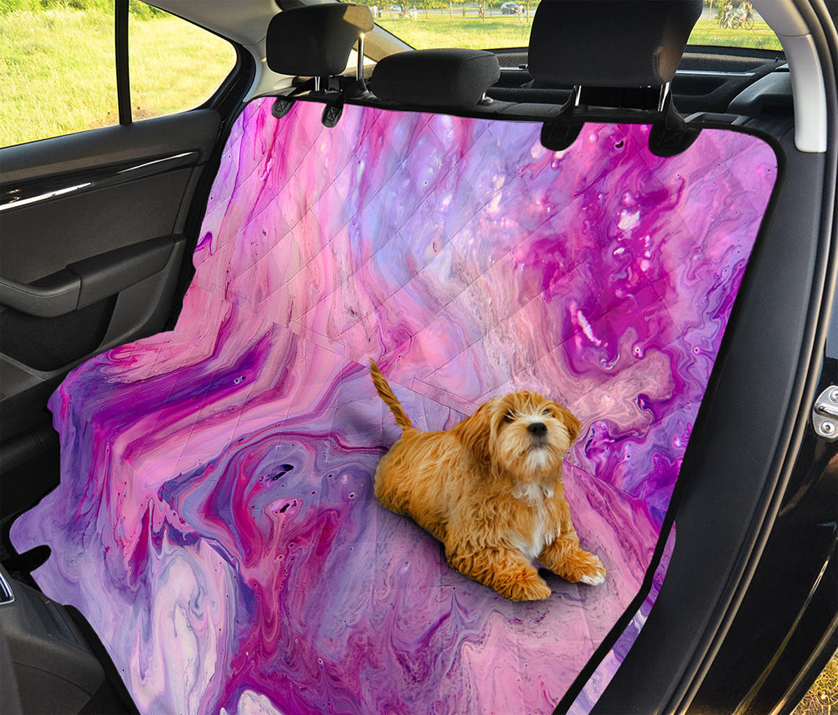 Purple Liquid Marble Print Pet Car Back Seat Cover