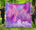 Purple Liquid Marble Print Quilt