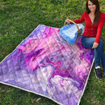 Purple Liquid Marble Print Quilt