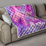 Purple Liquid Marble Print Quilt