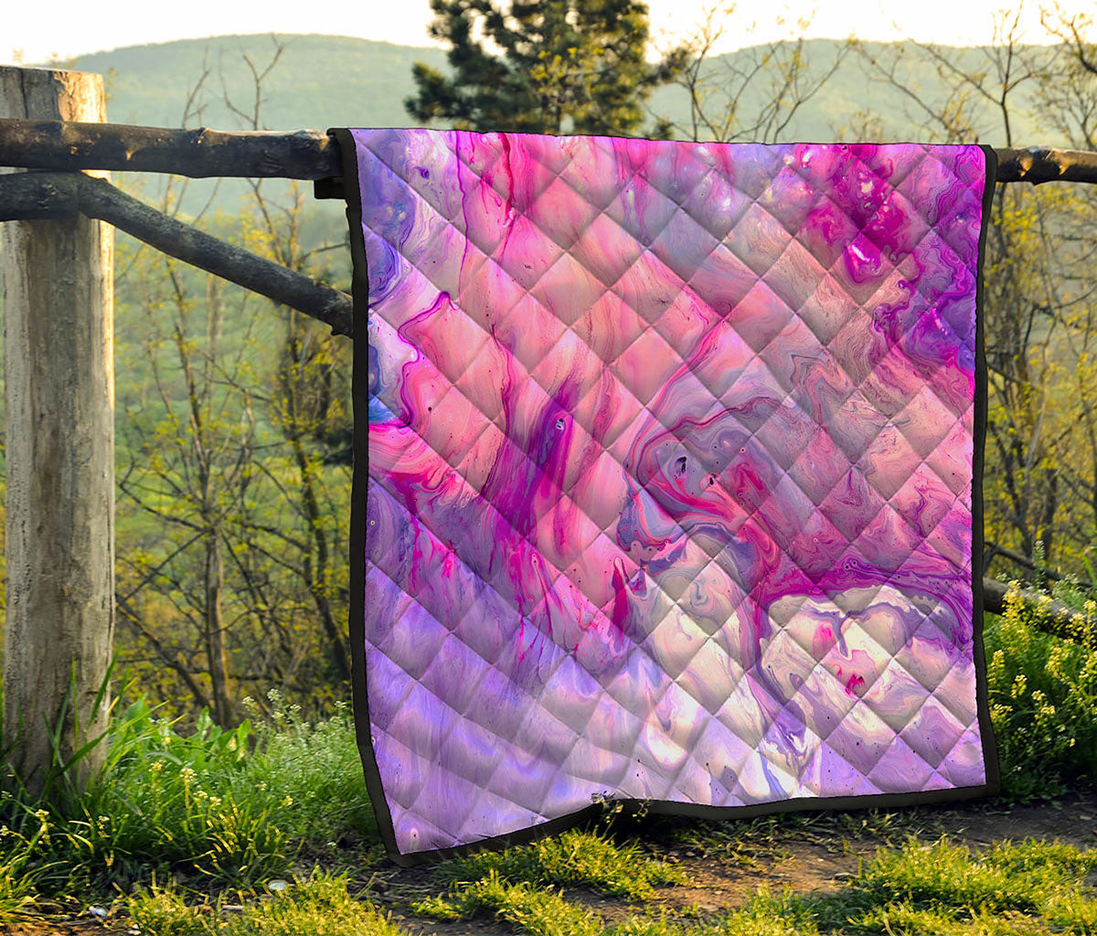 Purple Liquid Marble Print Quilt