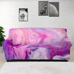 Purple Liquid Marble Print Sofa Cover