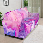 Purple Liquid Marble Print Sofa Cover