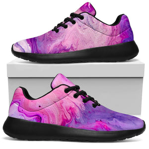 Purple Liquid Marble Print Sport Shoes GearFrost