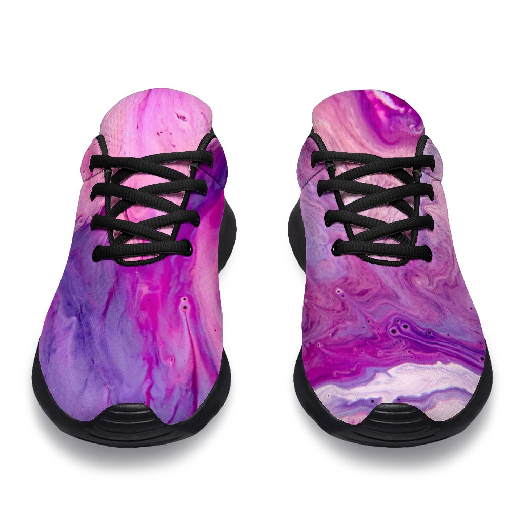 Purple Liquid Marble Print Sport Shoes GearFrost