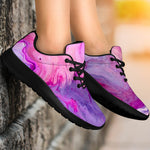 Purple Liquid Marble Print Sport Shoes GearFrost