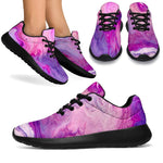 Purple Liquid Marble Print Sport Shoes GearFrost