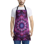 Purple Mandala Flower Print Apron