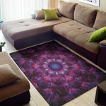 Purple Mandala Flower Print Area Rug