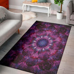 Purple Mandala Flower Print Area Rug