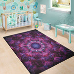 Purple Mandala Flower Print Area Rug